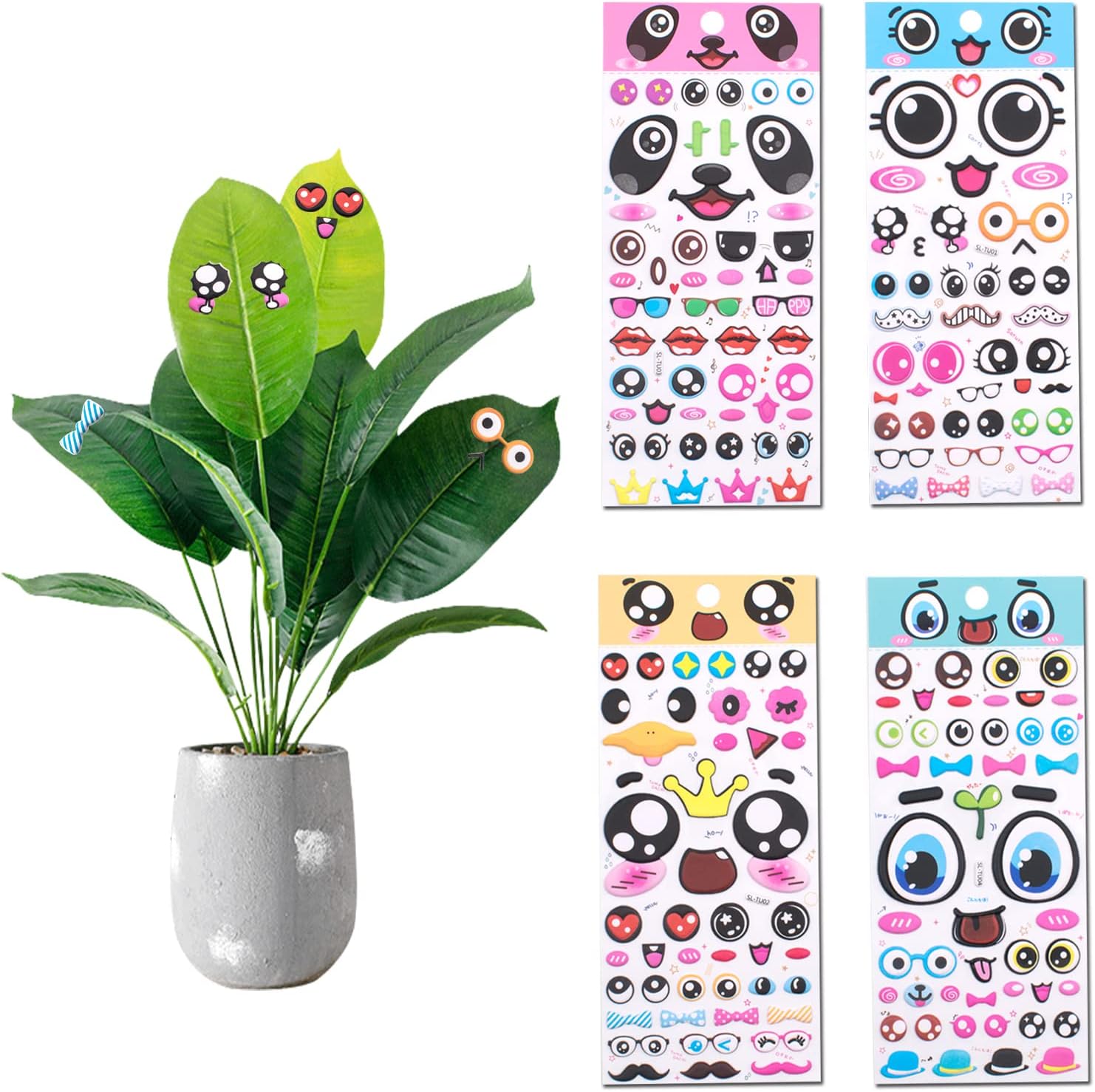 XiyaxiVici 80 pecas lindos olhos de plantas para vasos de