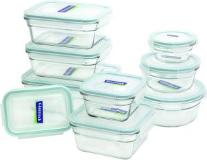 Glasslock Conjunto de recipientes sortidos seguros para forno, 18 peças