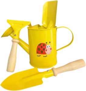 Dualoai a rega lata para a ferramenta de jardinagem para crianças, rega do jardim para crianças, com O Conjunto de Ferramentas