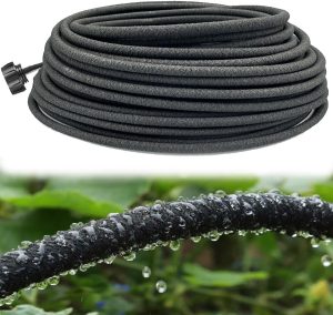 Mangueira de imersão de 1/4 polegada para jardim, sistema de mangueira de gotejamento de irrigação de 30,5 m, tubo de irrigação por gotejamento resistente com acessórios de conector de mangueira para