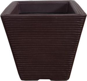 Vaso De Planta Quadrado Decorativo Polietileno 30X30 Cm Café