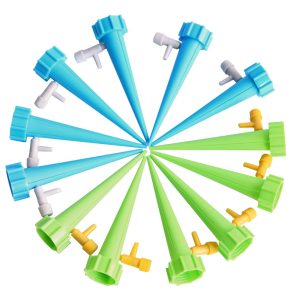 Queenser 12 Pcs Regador Automático de Plantas Em Vasos de Flores Dispositivos de Rega Automática Garrafa de Liberação Lenta Irrigação Estaca para Plantas de Interior Ao Ar Livre