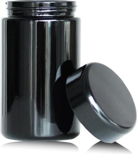 Matoolser Recipiente hermético de vidro preto de 100 ml com proteção UV para café com especiarias 1 Matoolser Recipiente hermético de vidro preto de 100 ml com proteção UV para café com especiarias