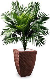 Planta Artificial Palmeira + Vaso kit Enfeite Sala Completo Decoração Casa