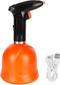 Rega elétrica pode o frasco de spray elétrico, pulverizador de mão elétrica, ferramenta de limpeza de fertilização de jardinagem multiuso para plantas externas internas laranja