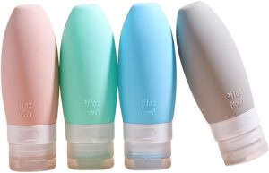 Kit 4 Frascos de Viagem Reutilizáveis, 90 ml, Kit Viagem Frascos Silicone Reutilizáveis - 4 Recipientes Flexíveis Shampoo Condicionador Cremes 1 Kit 4 Frascos de Viagem Reutilizáveis, 90 ml, Kit Viagem Frascos Silicone Reutilizáveis - 4 Recipientes Flexíveis Shampoo Condicionador Cremes
