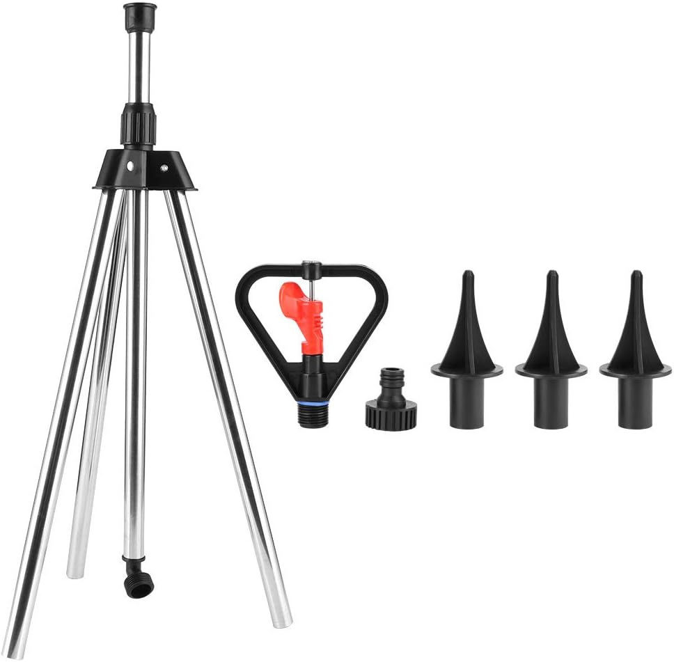 360 graus Tripé ajustável Tripé aspersoras de jardim da ferramenta de irrigação de jardim de aço inoxidável 52cm 20,5in para o gramado do jardim do pátio 1 360 graus Tripe ajustavel Tripe aspersoras de jardim da ferramenta