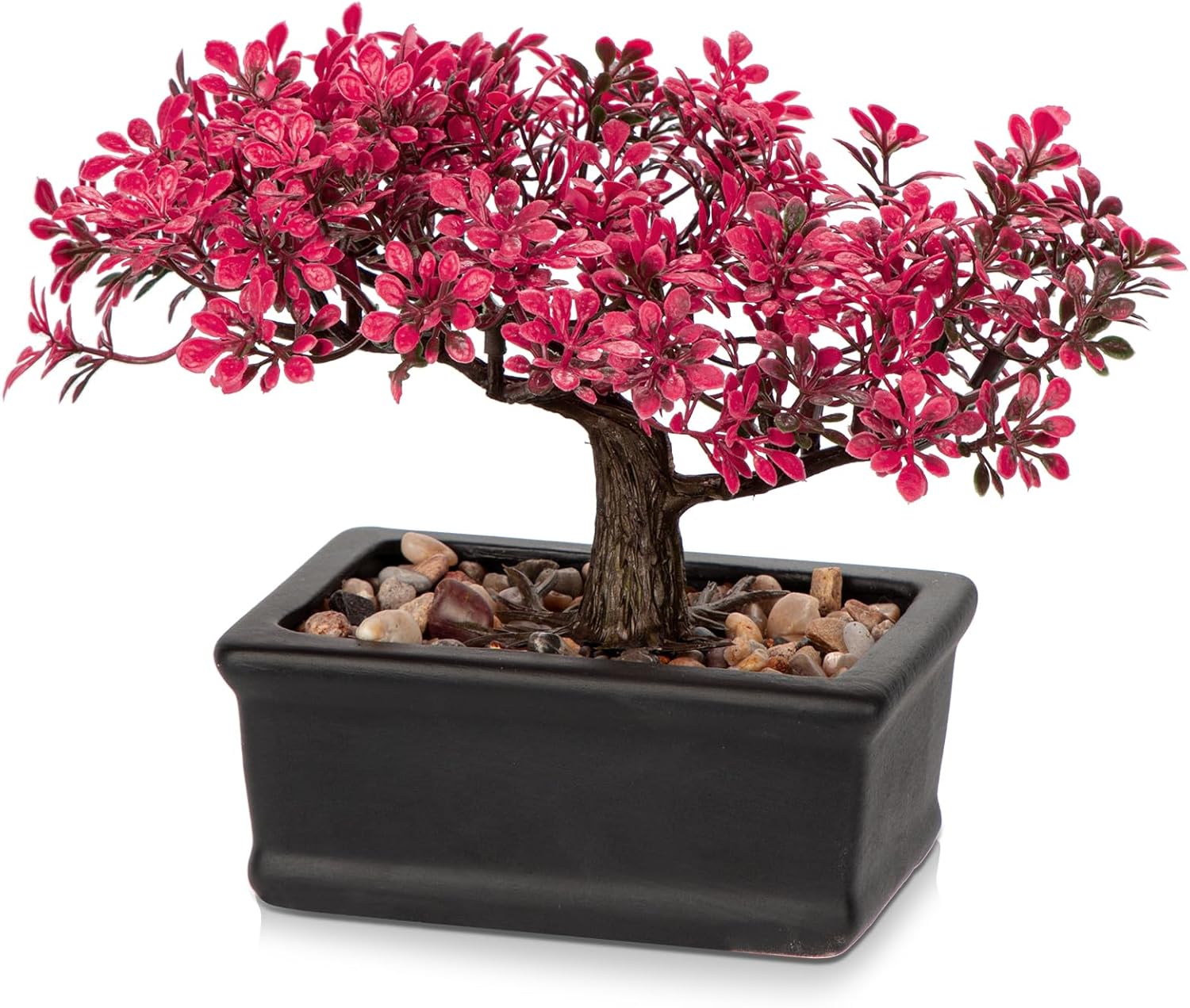 Bonsai artificial zimbro plantas falsas decoração interior plantas falsas com vasos de cerâmica para casa, mesa, escritório, banheiro, prateleira, quarto, sala de estar, decoração de casa de fazenda, 1 Bonsai artificial zimbro plantas falsas decoracao interior plantas falsas com