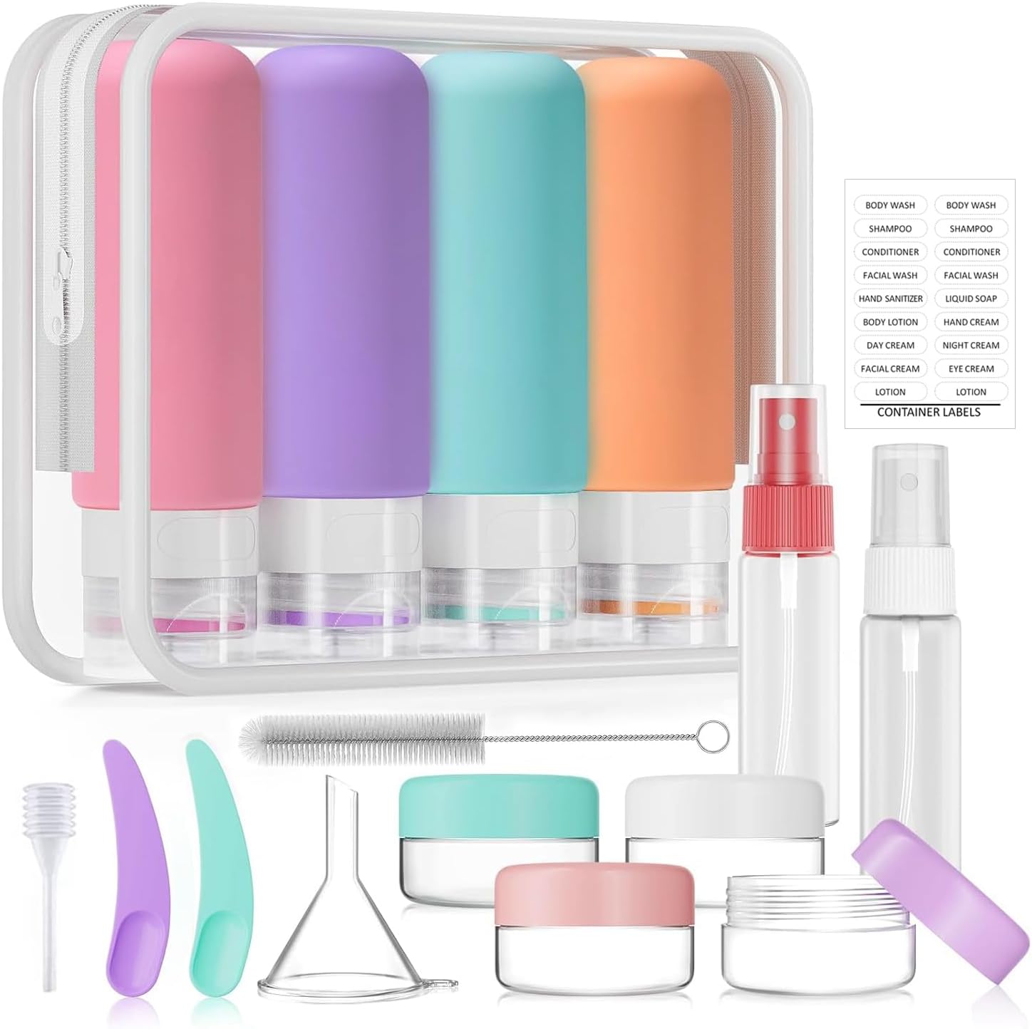 CALLECK Kit Potes Frascos Silicone Viagem Conjunto Recipientes para