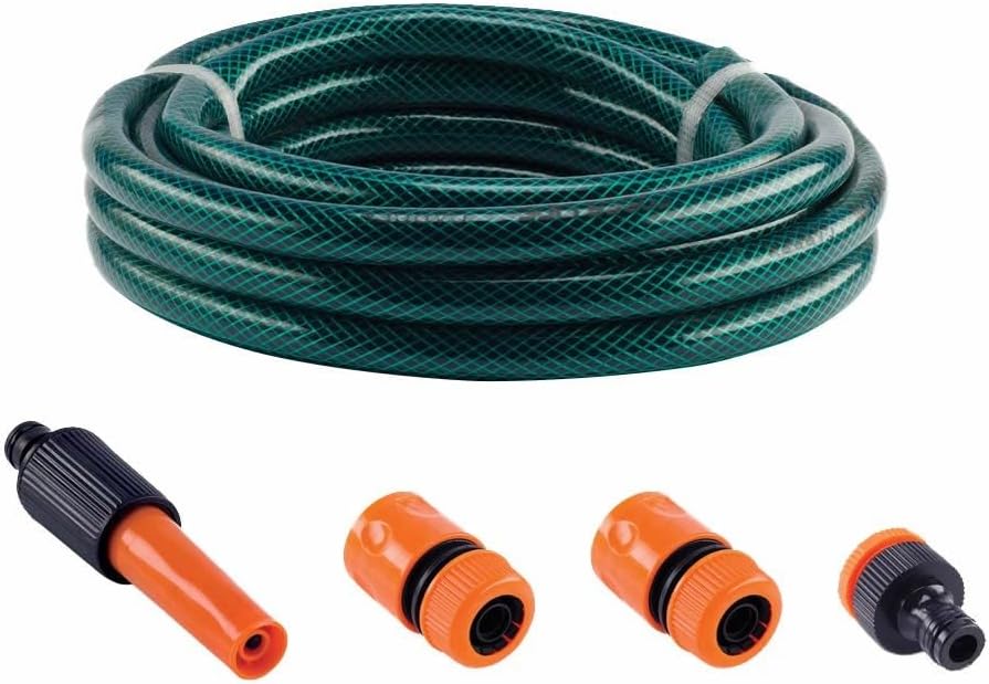 Force Line - Mangueira de Jardim Trancada 10 Metros com Kit de Engates e Esguicho 1 Force Line Mangueira de Jardim Trancada 10 Metros com