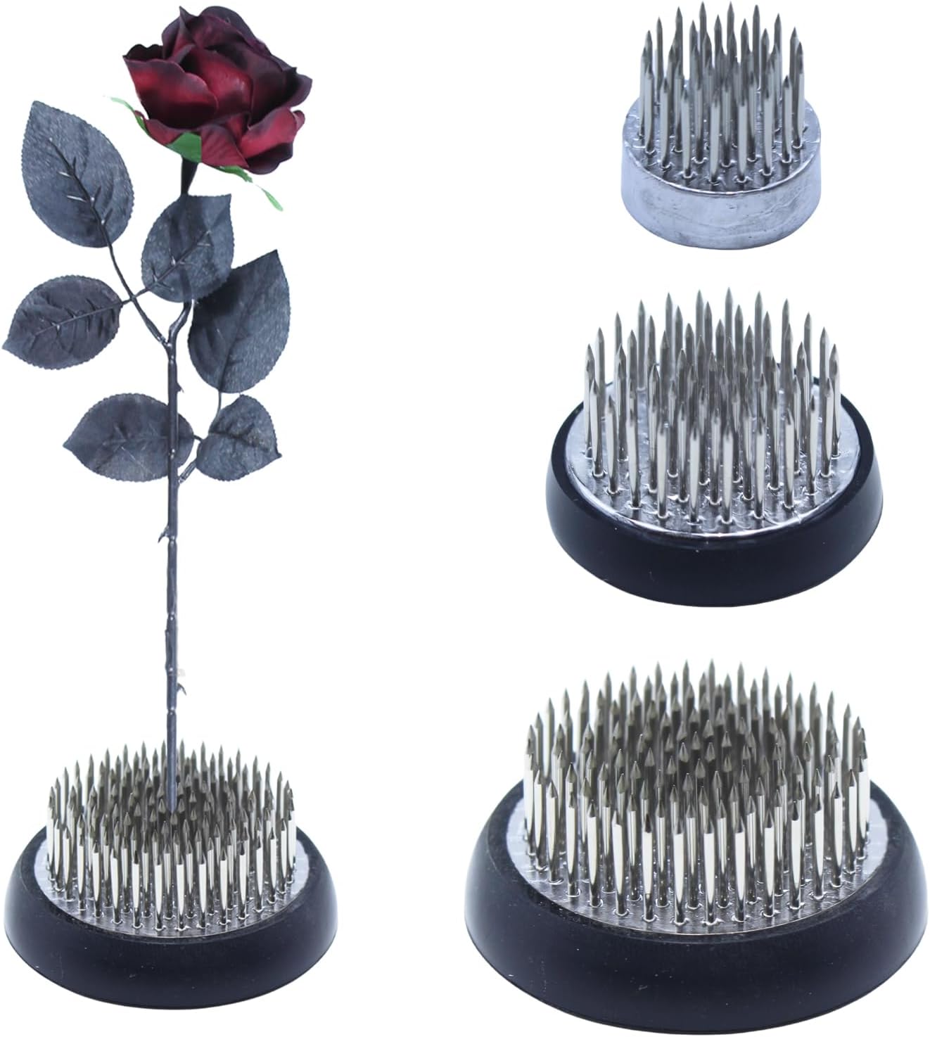 Kenzan de sapos florais de aco inoxidavel suporte de alfinetes