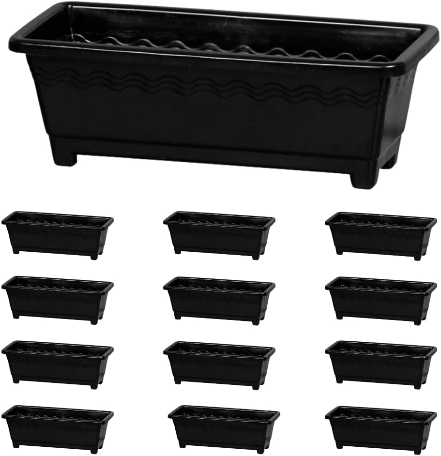 Kit 12 Vasos Jardineira Floreira grande 95L Preto