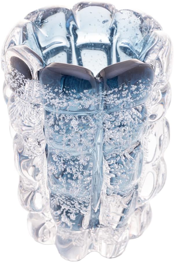 LYOR Vaso de Vidro Italy Azul 10cm x 15cm