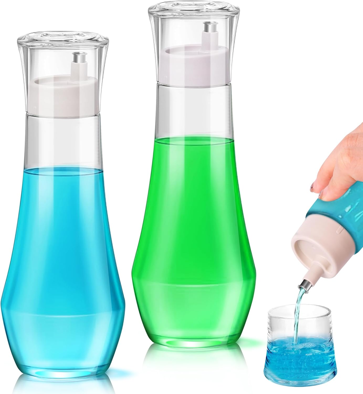 Mytium Dispensador de enxaguante bucal 2 pecas para banheiro –