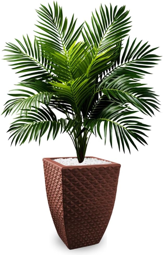 Planta Artificial Palmeira + Vaso kit Enfeite Sala Completo Decoração Casa 1 Planta Artificial Palmeira Vaso kit Enfeite Sala Completo Decoracao
