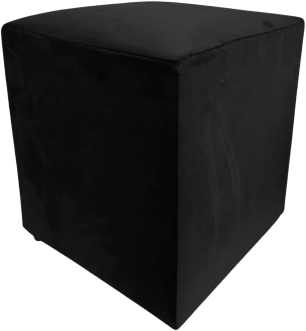 Puff Banqueta Quadrado Sala Quarto Cubo Assento Decoração Comodidade (Preto (Suede)) 1 Puff Banqueta Quadrado Sala Quarto Cubo Assento Decoracao Comodidade Preto