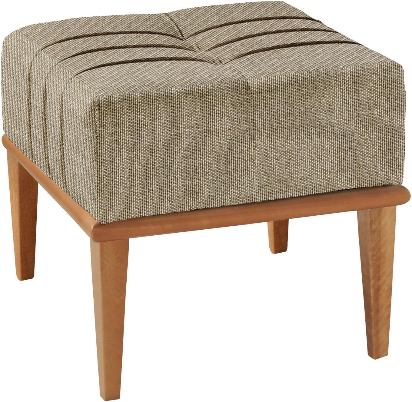 Puff em Linho Quadrado Valentin Agarb Decor Cor:Linho Bege 1 Puff em Linho Quadrado Valentin Agarb Decor CorLinho Bege