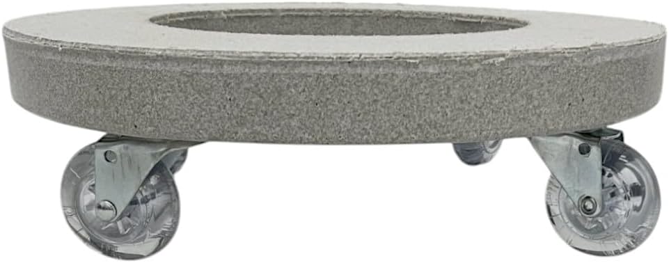 Suporte para vaso em polietileno com rodizio de 4 rodas em gel diamentro 25 cm (CINZA, 25CM) 1 Suporte para vaso em polietileno com rodizio de 4 rodas