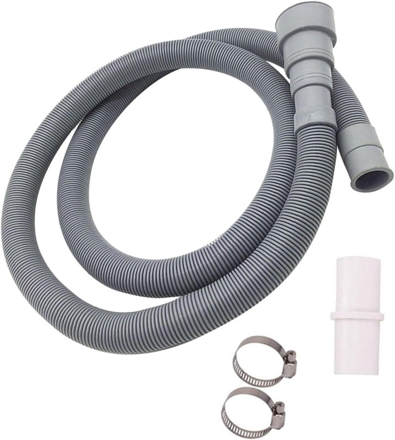 Tubo de drenagem Máquina de lavar roupa Máquina de lavar louça Drenagem de resíduos Mangueira Extensão Tubo com braçadeiras de mangueira Conjunto Máquina de lavar acessórios 70/150/200cm(70CM) 1 Tubo de drenagem Maquina de lavar roupa Maquina de lavar