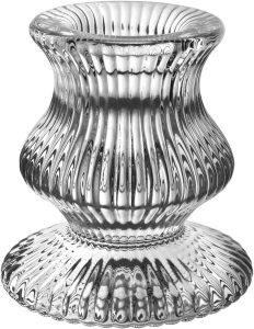 PORTA VELA CASTIÇAL DECORATIVO REDONDO HOME&CO VIDRO 6x5x5cm TRANSPARENTE