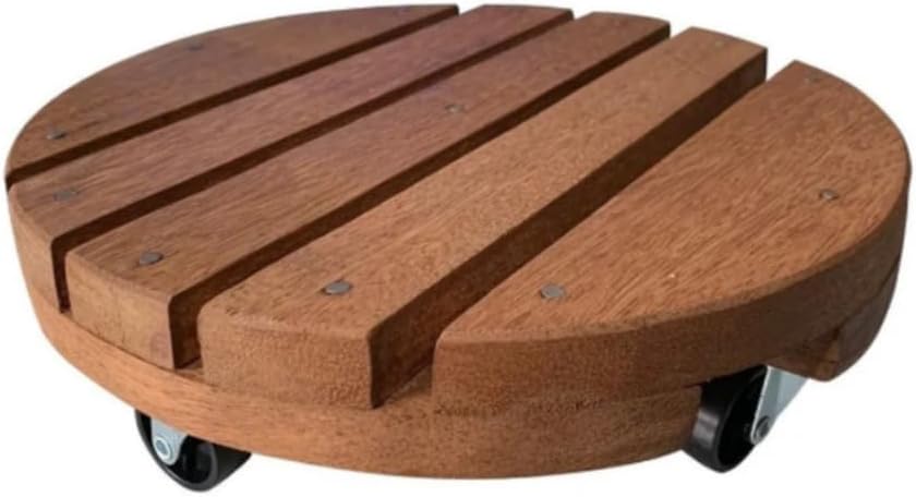 Carrinho Suporte Para Vaso 20cm 25cm 30cm Redondo Madeira Cedro20cm