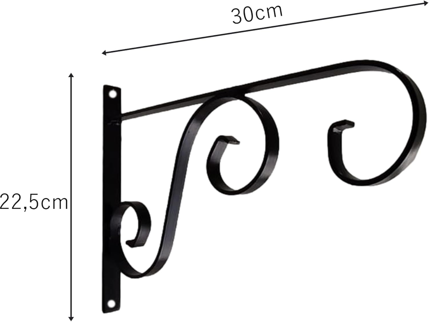 Kit 03 Suportes Mão Francesa em Ferro para Pendurar Plantas na Parede 1 Kit 03 Suportes Mao Francesa em Ferro para Pendurar Plantas