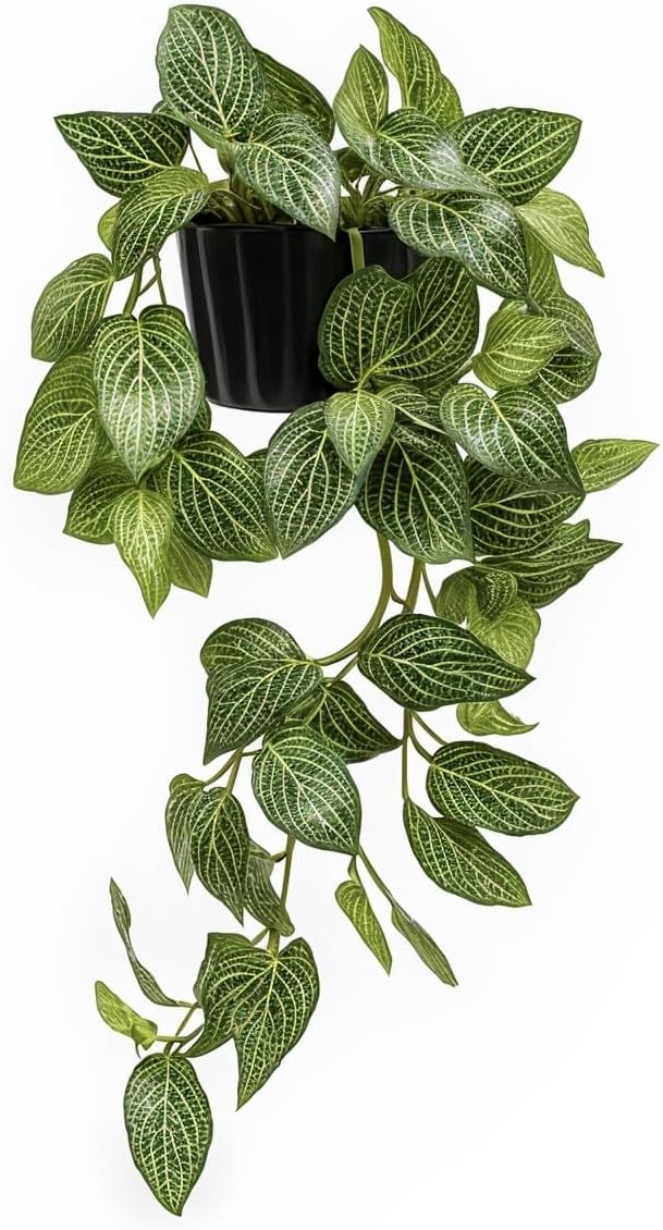 Planta Artificial Pendente Verde com Vaso – Folhagem Permanente Realista