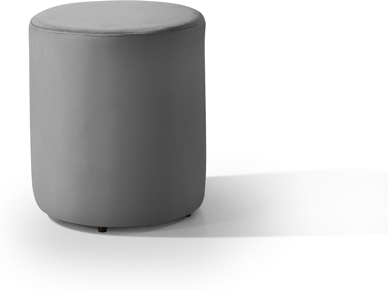 Puff Decorativo Redondo de Espuma com Revestimento de Tecido Cor