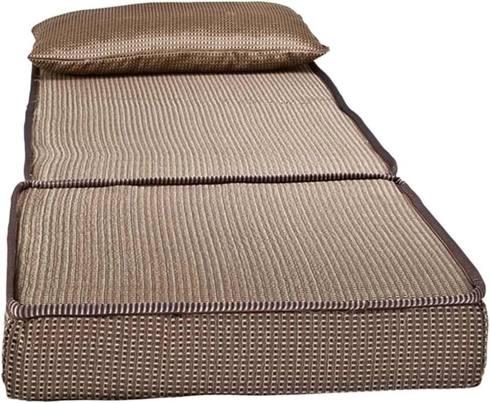 Puff Multiuso Colchao Travesseiro Solteiro 3 Em 1 Marrom