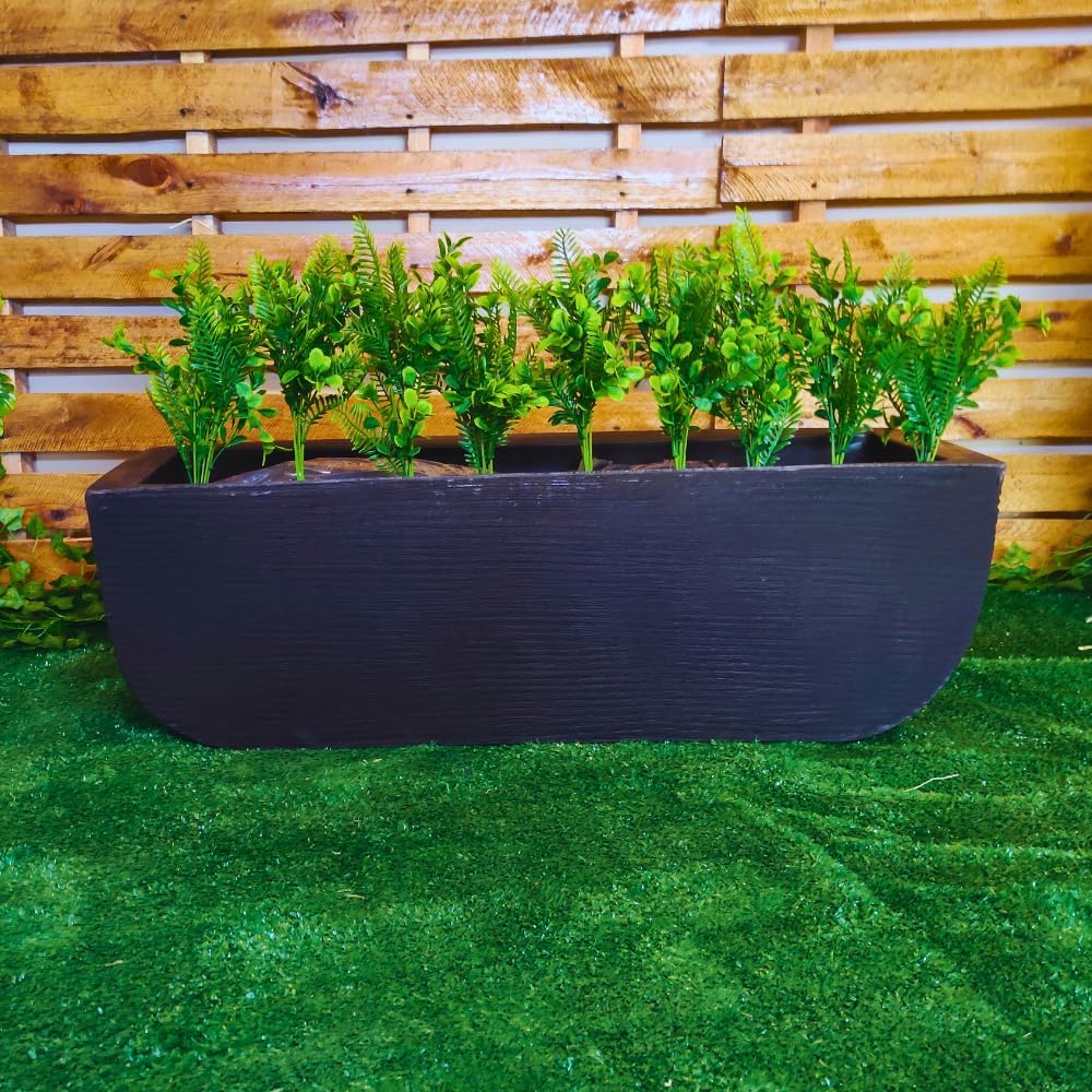 Vaso De Planta Jardineira Bonsai Suculenta Polietileno G preto