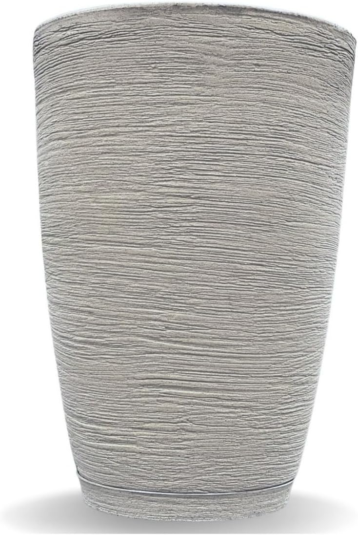 Vaso Polietileno Para Plantas Cone Texturizado Grande CIMENTO