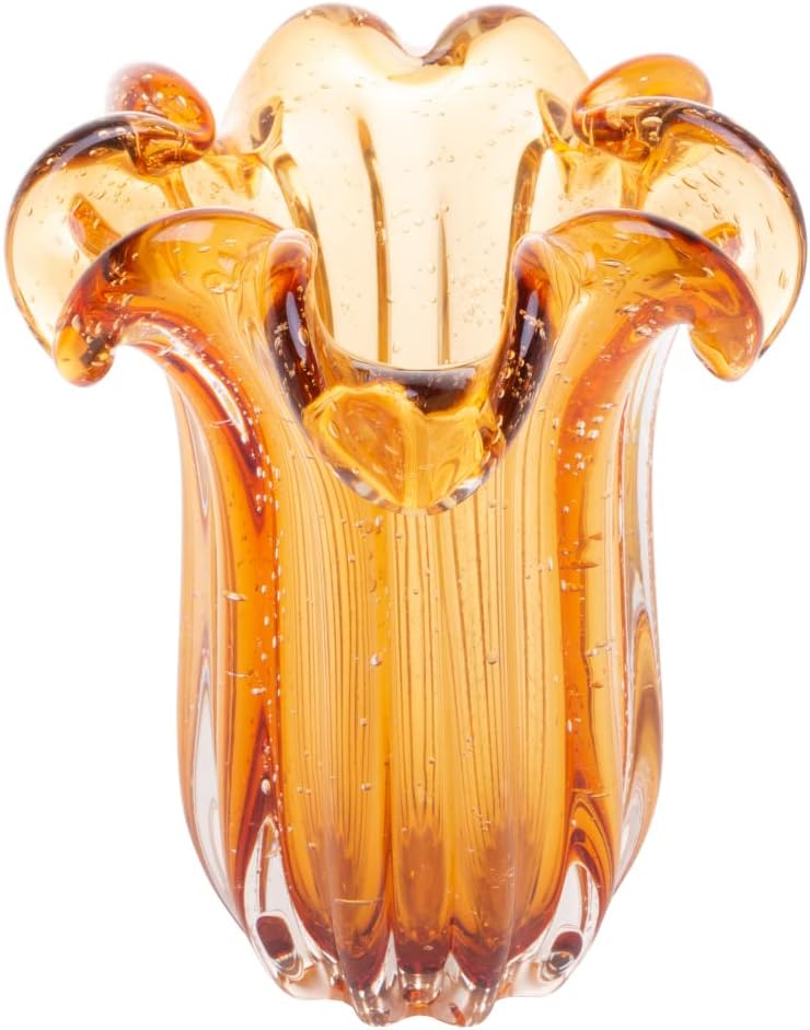WOLFF Vaso de Vidro Italy Ambar 19cm x 24cm