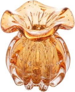 WOLFF - Vaso de Vidro Italy Âmbar e Dourado 11,5cm x 13cm-Enxoval - Casamento - Decoração - Enfeites - Mesa Posta - Vasos Decorativos 11 WOLFF - Vaso de Vidro Italy Âmbar e Dourado 11,5cm x 13cm-Enxoval - Casamento - Decoração - Enfeites - Mesa Posta - Vasos Decorativos