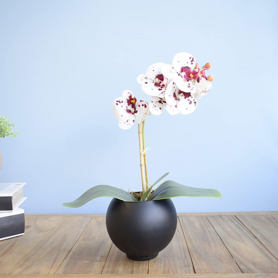 Arranjo de Flor Artificial Orquidea Tigre de Silicone no Vaso