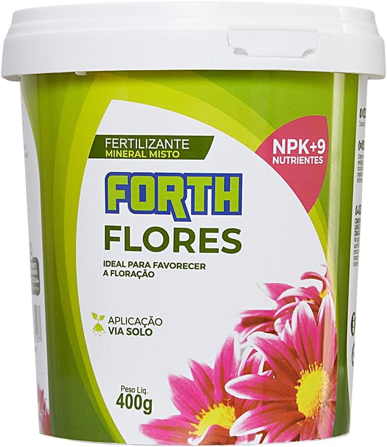 Forth Flores, Adubo Floral, Floração, Fertilizante, Micronutrientes, NPK, Nutrição Balanceada, Balde, 400g 1 Forth Flores Adubo Floral Floracao Fertilizante Micronutrientes NPK Nutricao Balanceada