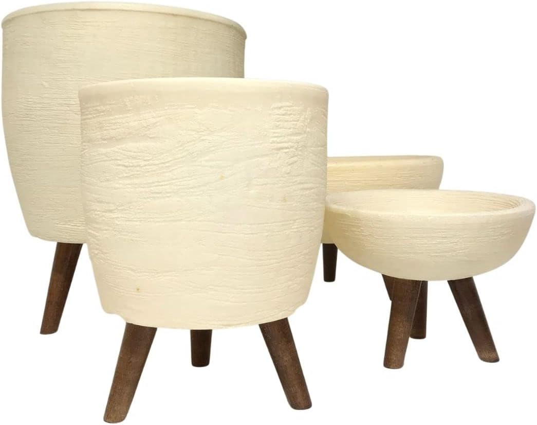 Kit 4 Vasos Para Plantas E Decoracao Com Tripe De