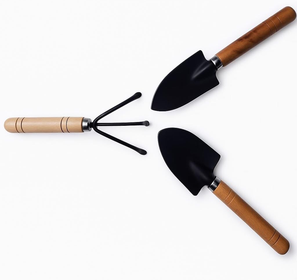 Kit de Ferramentas para Jardinagem com Cabo de Madeira –