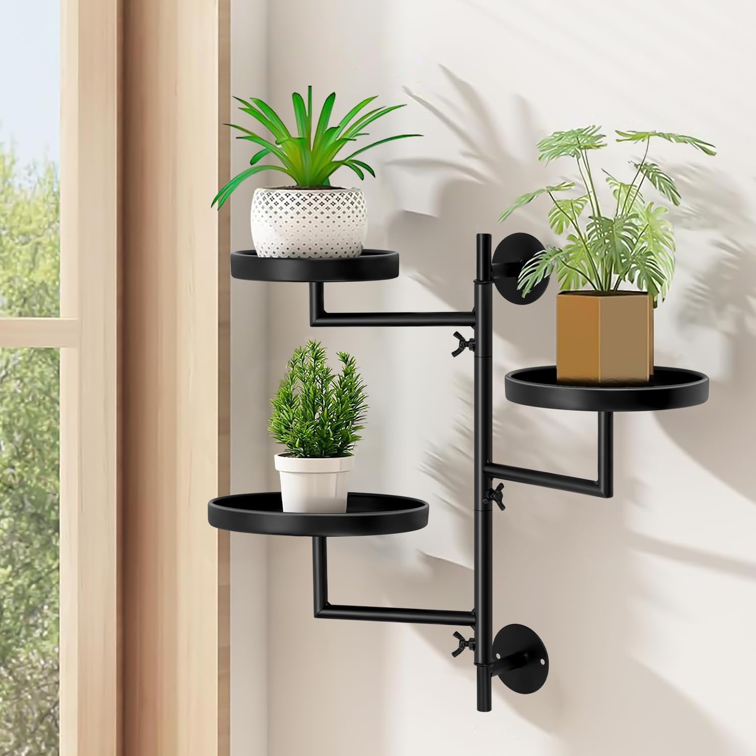 Suporte Para Plantas Parede Prateleiras de Metal de 3 Camadas