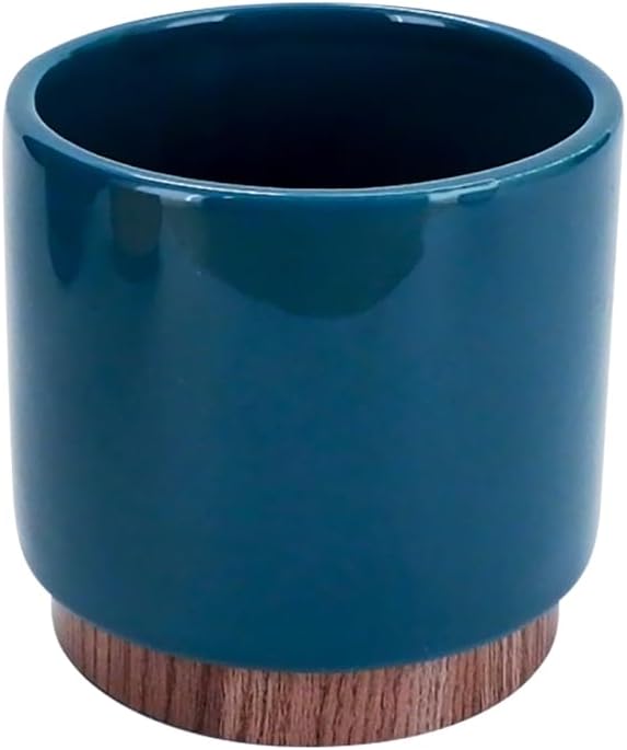 Tuut Linha Dolamita Vaso com Detalhe de Madeira Azul 1 Tuut Linha Dolamita Vaso com Detalhe de Madeira Azul