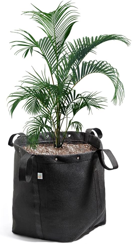 Vaso Feltro Plantas 50 Litros Com Alças - King Pot (Preto) 1 Vaso Feltro Plantas 50 Litros Com Alcas King Pot