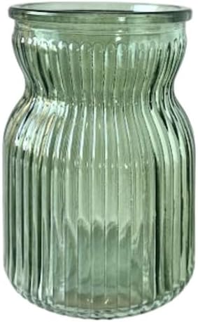 Vaso Verde Oliva Roxo Vidro Canelado Porta Pinceis de Maquiagem