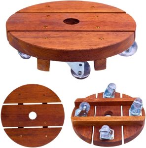 Suporte Para Vaso De Planta Redondo 20 Cm Rodinhas Gel Silicone