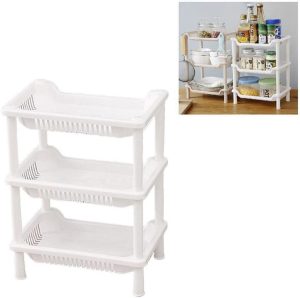 Estante Organizadora 3 Andares Multiuso Prateleira Plástica Retangular Compacta