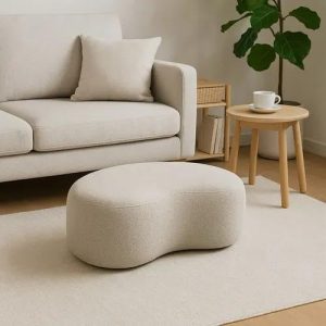 Puff Organico Feijão em Linho Premium ideal para sala, quarto e closet - Alto Padrão