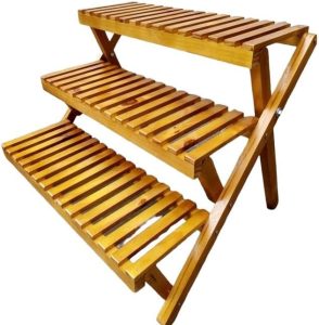 Floreira Escada Para Vasos De Flores Decorativa Jardim Vertical Estante Multiuso Em Madeira Pinus Natural(VERNIZ NATURAL) 6 Floreira Escada Para Vasos De Flores Decorativa Jardim Vertical Estante Multiuso Em Madeira Pinus Natural(VERNIZ NATURAL)