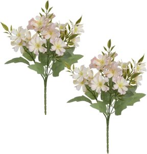 Buquê Flor Do Campo Artificial Coloridas 15 mini flores Decoração Enfeite Casa 26cm Rosa, Branco, Verde, Pessego, Fucsia, Amarelo kit 2 unidades (Salmão)