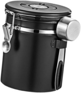 Baoblaze Lata de café Selo de aço inoxidável Utensílios de armazenamento Recipiente de armazenamento de alimentos Tanque de armazenamento hermético para sais, Preto, 1.5l 7 Baoblaze Lata de café Selo de aço inoxidável Utensílios de armazenamento Recipiente de armazenamento de alimentos Tanque de armazenamento hermético para sais, Preto, 1.5l