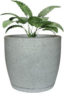 Vaso Grande Cone Decorativo Polietileno Planta Jardim Varanda (Branco Stone)