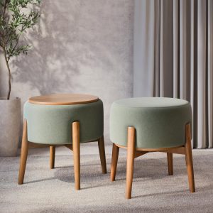 Puff Dual Verde Apoio De Pé Linho 100% Poliéster Base Em MDF Unidecorcasa 21 Puff Dual Verde Apoio De Pé Linho 100% Poliéster Base Em MDF Unidecorcasa