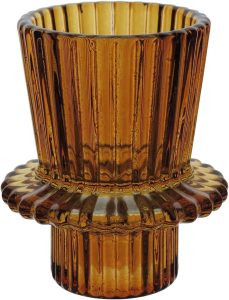 CASTIÇAL PORTA VELA DECORATIVO HOME&CO VIDRO 7x6x6cm ÂMBAR 1 CASTIÇAL PORTA VELA DECORATIVO HOME&CO VIDRO 7x6x6cm ÂMBAR